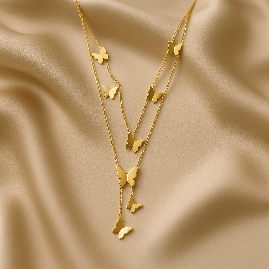 Golden Flutter Layered Necklace
