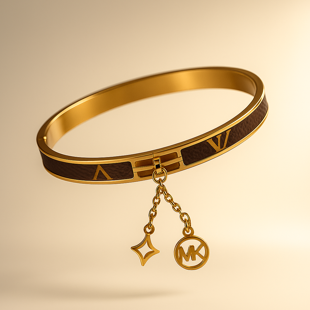 Louis Vuitton x Michael Kors Gold-Tone Bangle with Charms