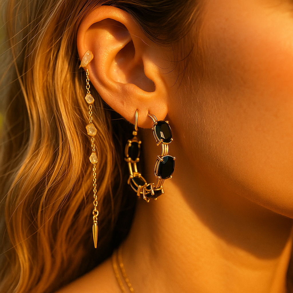 Midnight Luxe Hoops
