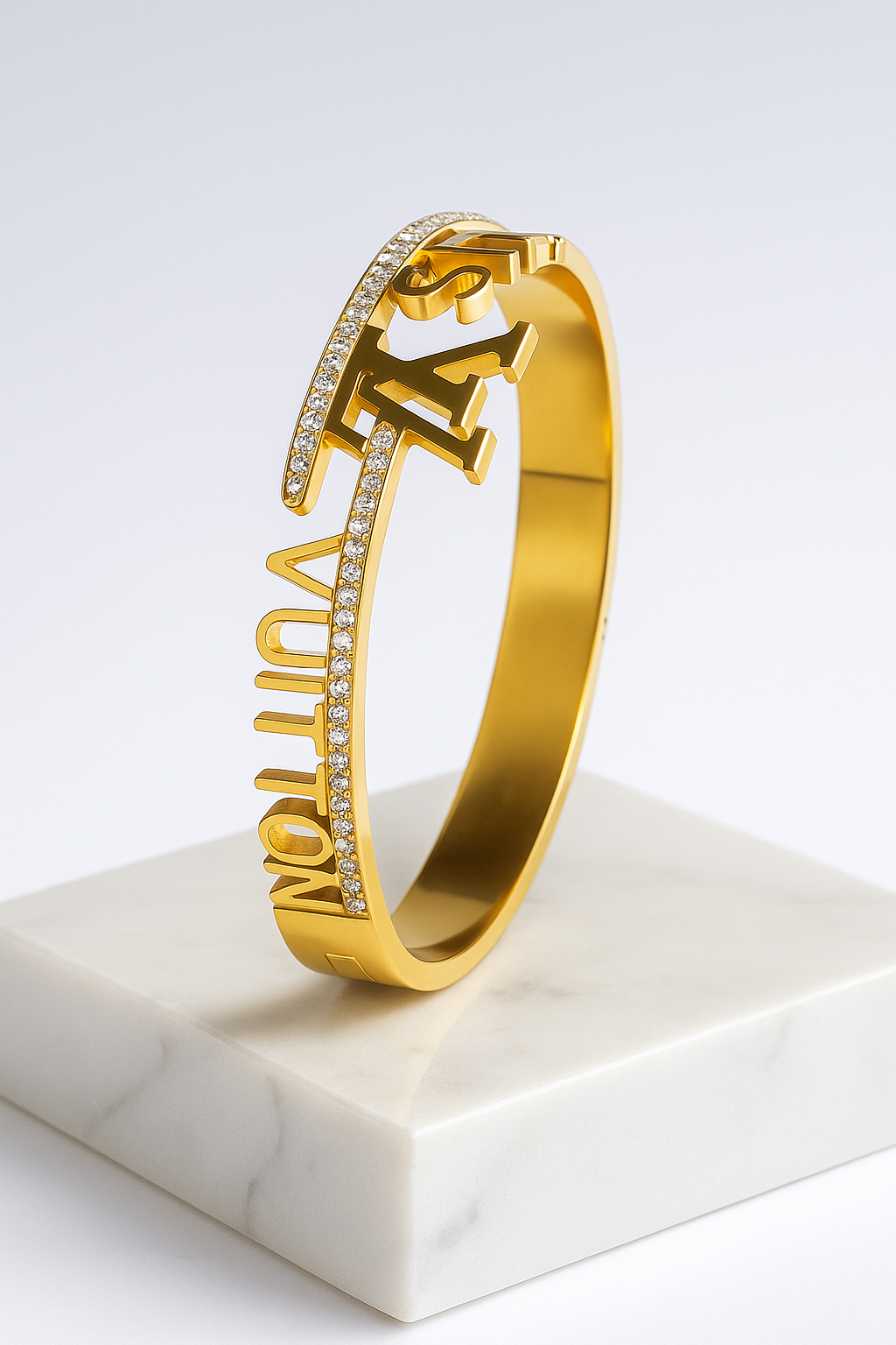 Golden Luxe LV Signature Bangle