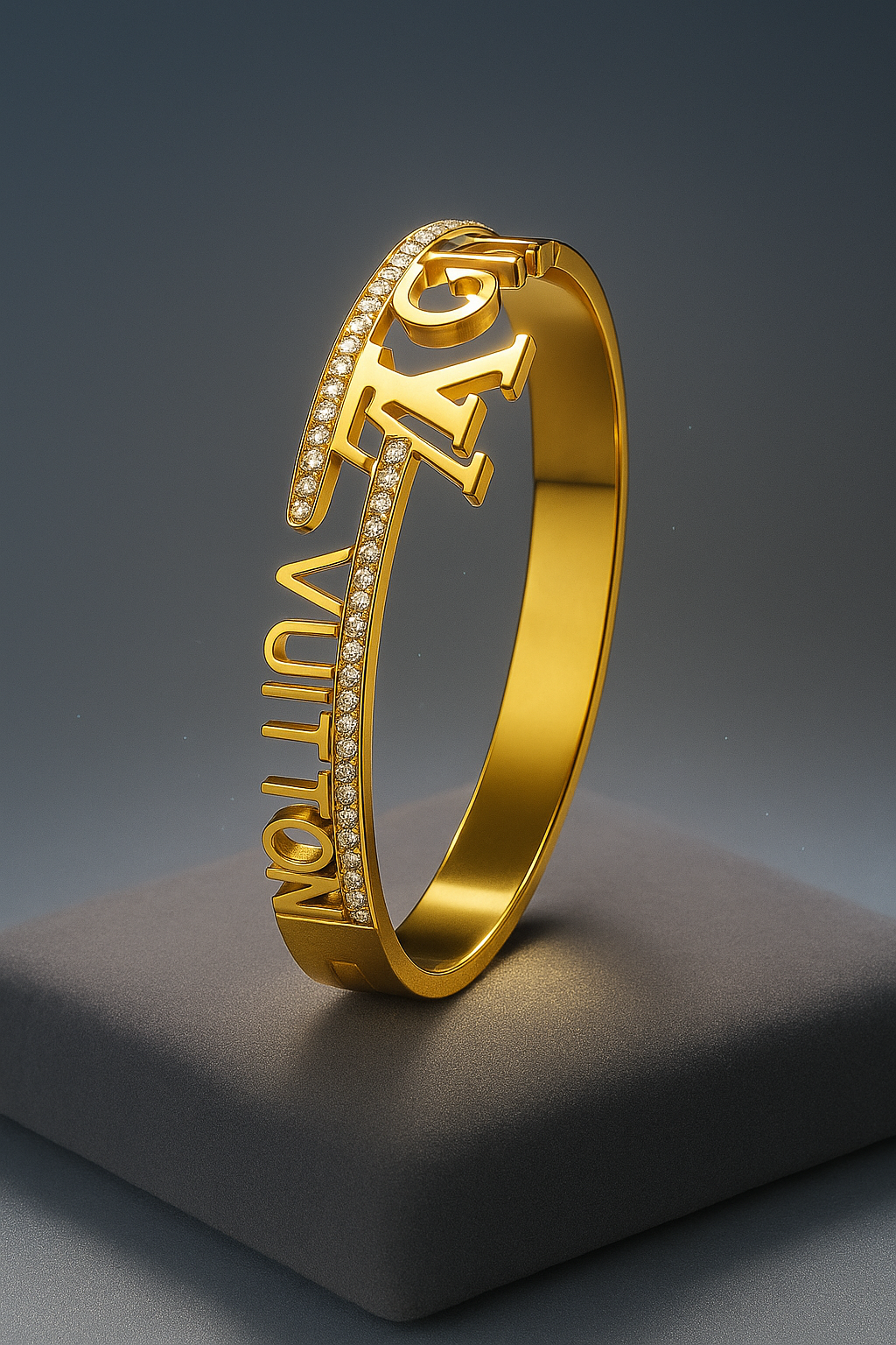 Golden Luxe LV Signature Bangle