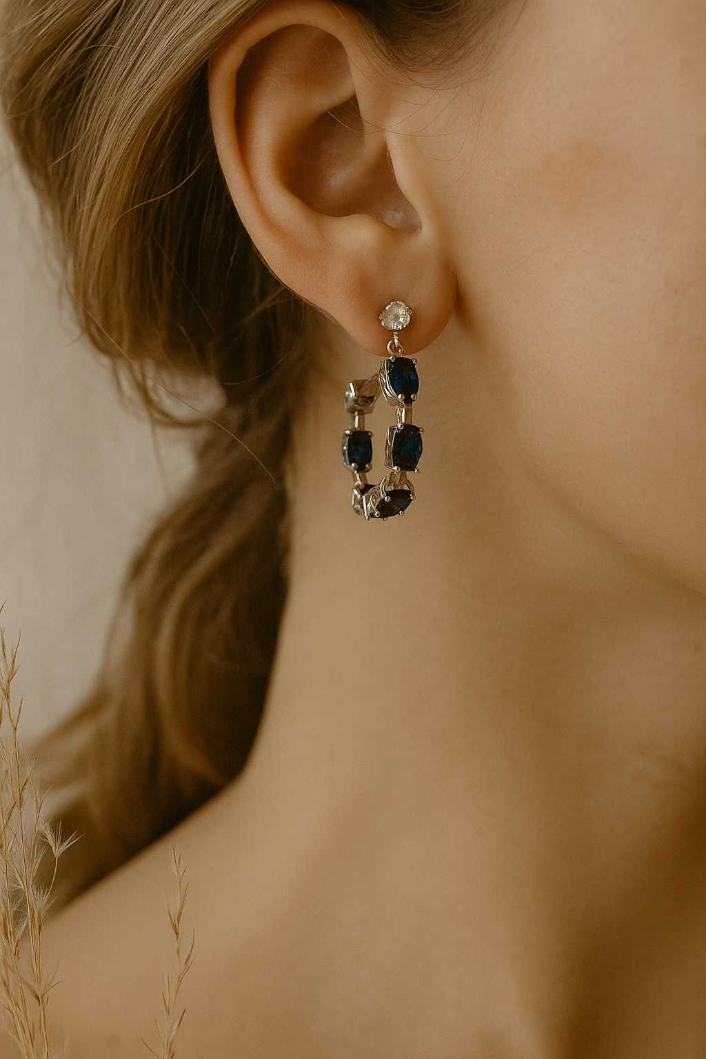 Sapphire Royale Hoop Earrings
