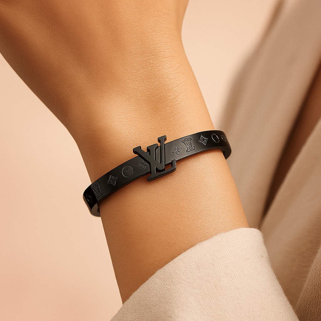 LV Midnight Monarch Black Steel Bangle