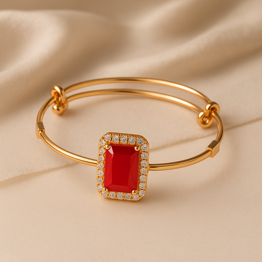 Scarlet Radiance Gold Bangle