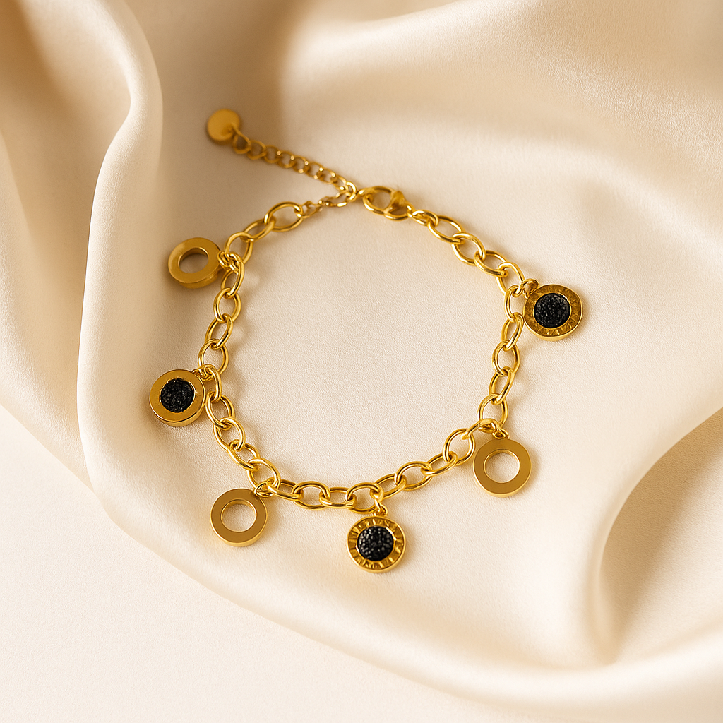 Noir Luxe Charm Bracelet