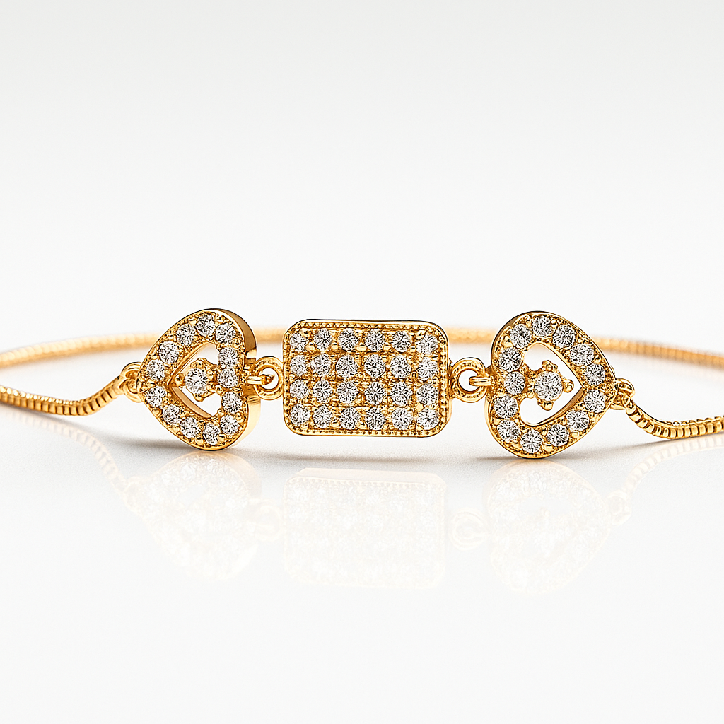 Golden Glimmer Heartstone Bracelet