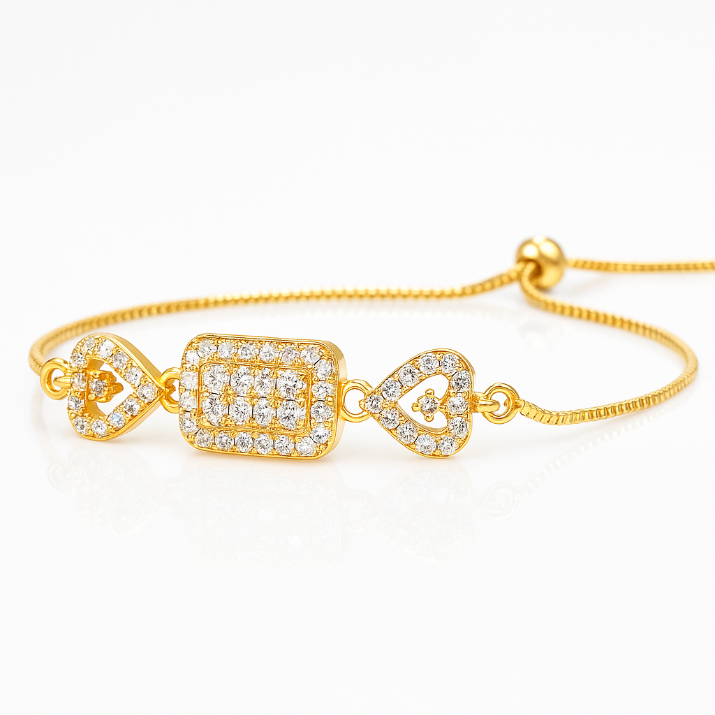 Golden Glimmer Heartstone Bracelet