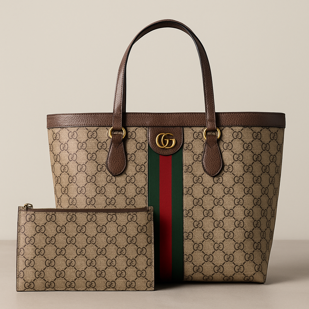 Gucci-Inspired Tote Bag with Pouch