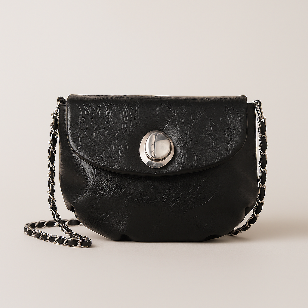 Luxe Charm Chain Bag - Black