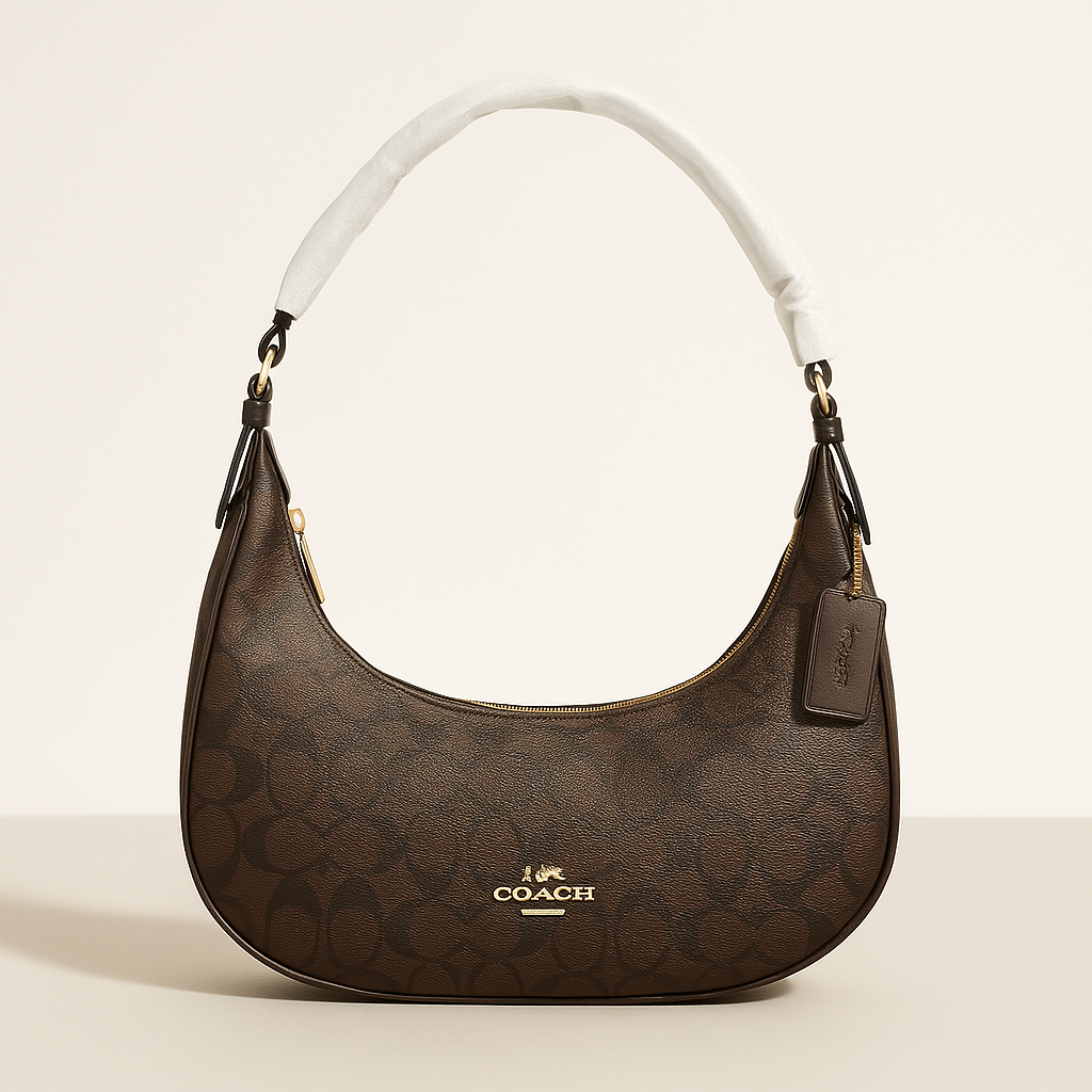 Coach Signature Curve Shoulder Bag - Brown
