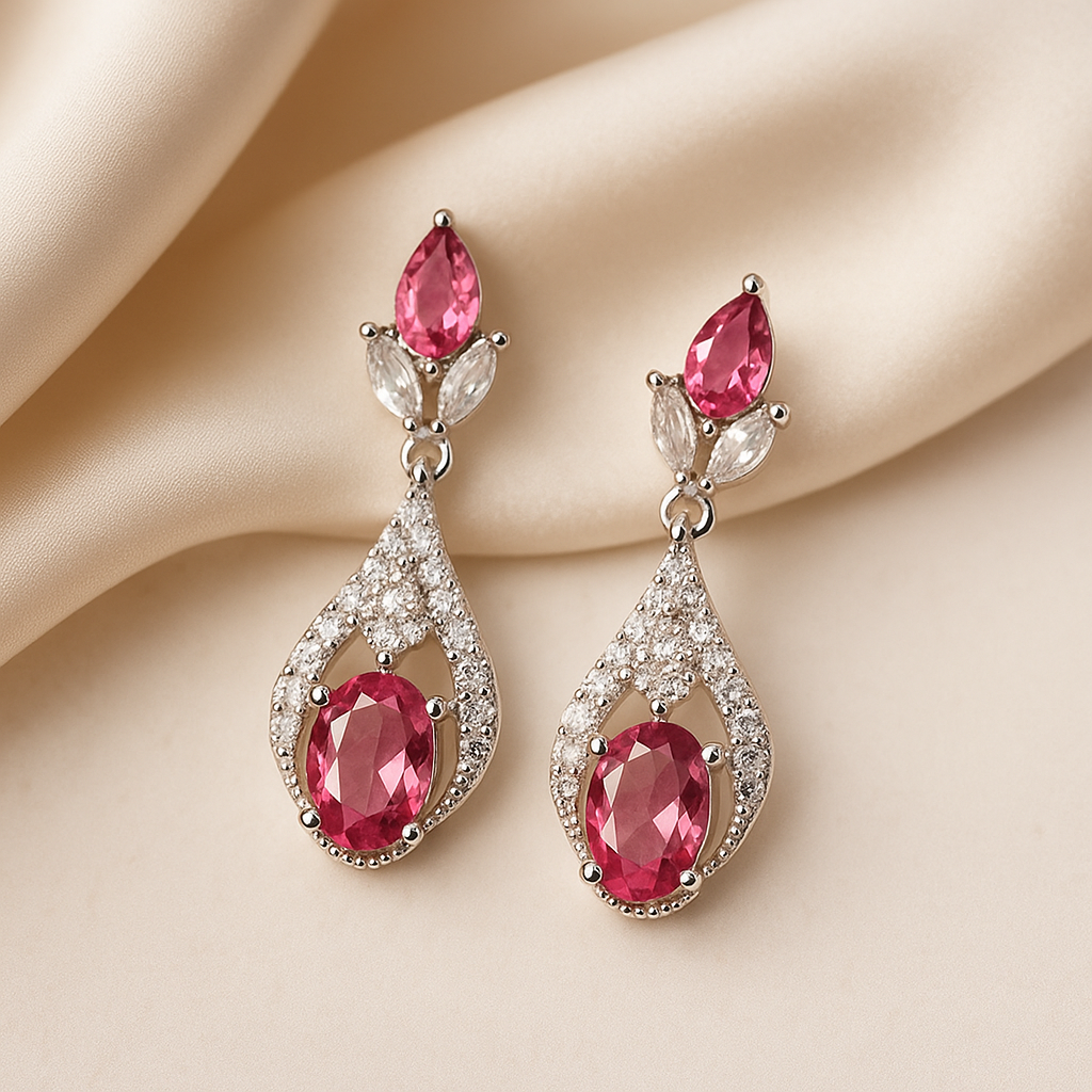 Ruby Teardrop Elegance Earrings