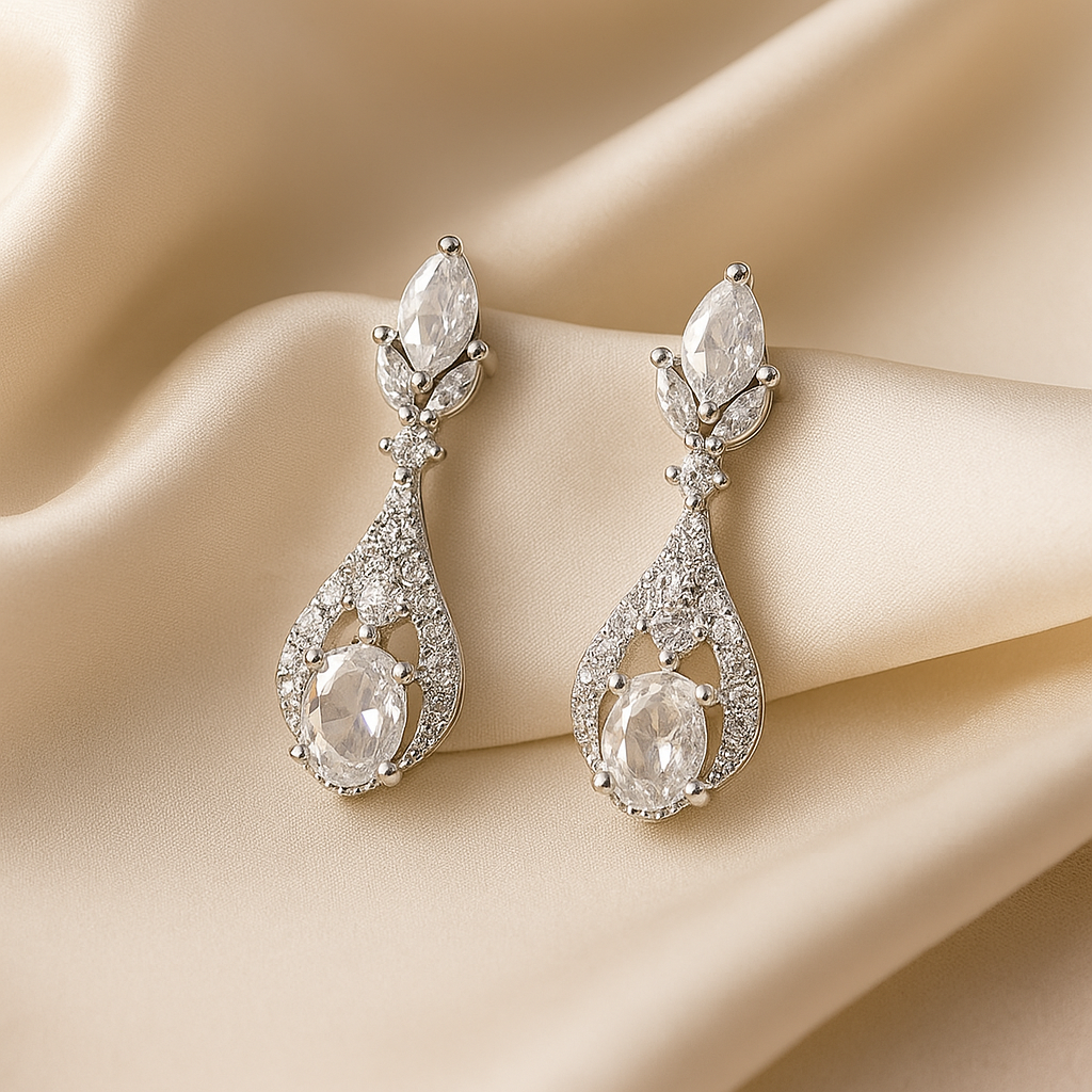 Crystal Grace Teardrop Earrings