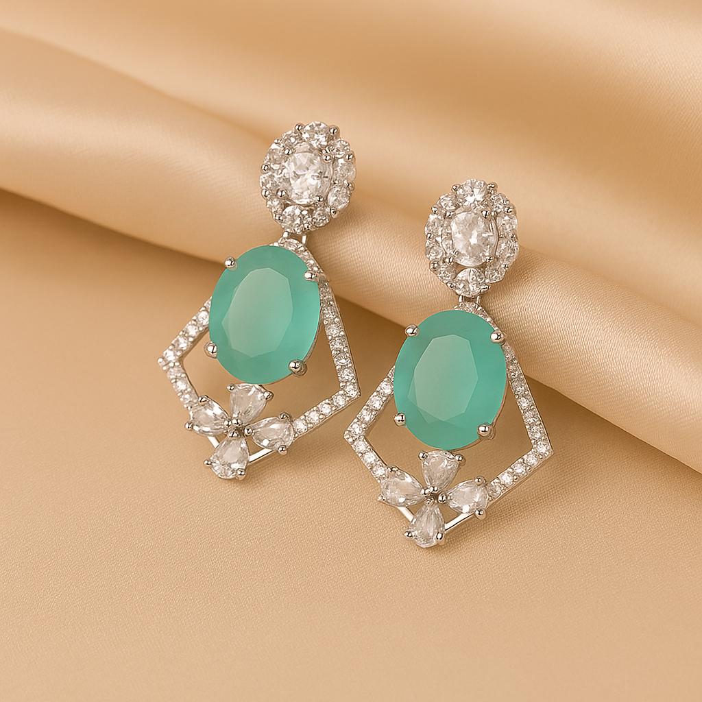 Elegant Aqua Drop Earrings