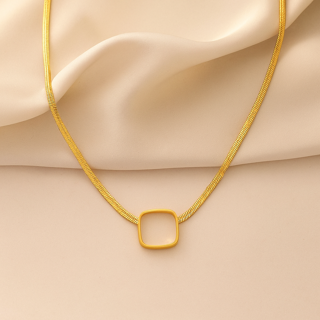 Elegant Square Pendant Necklace