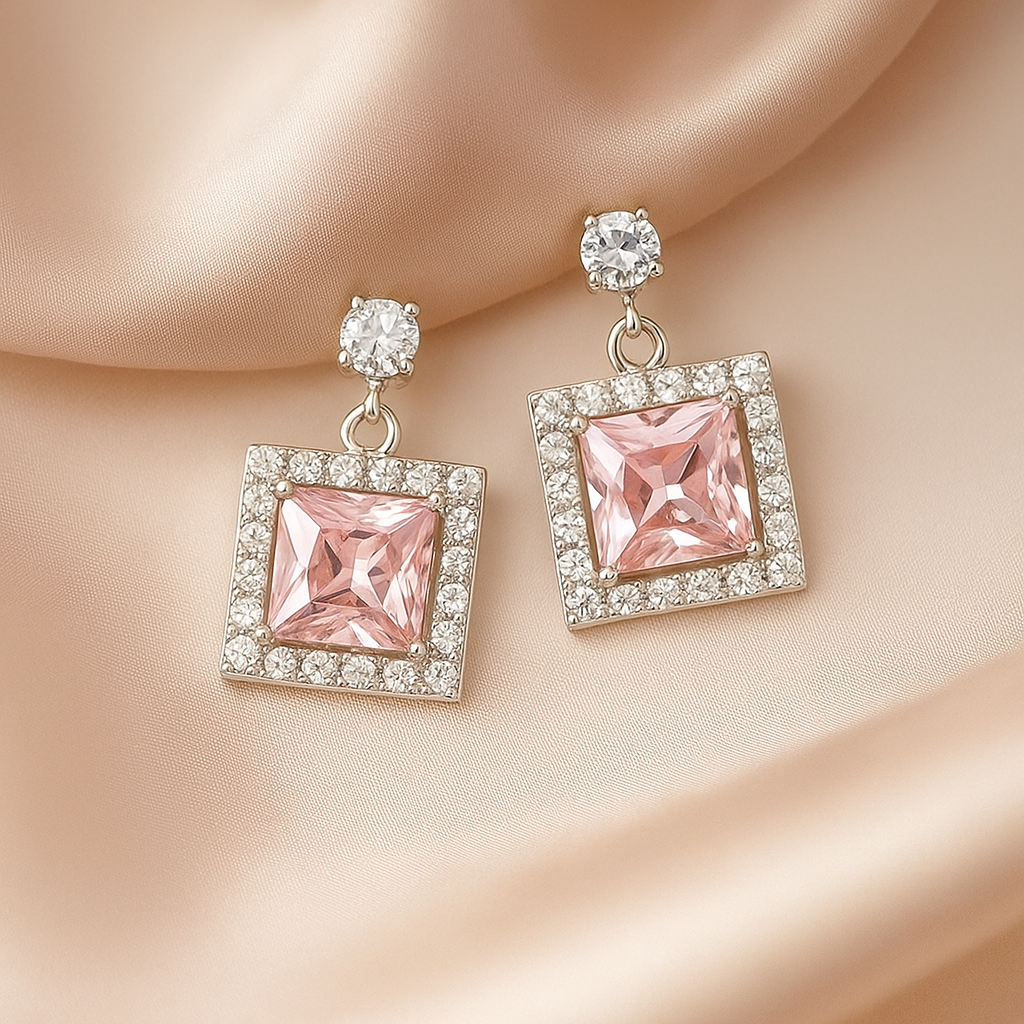 Blushing Elegance Dangle Earrings