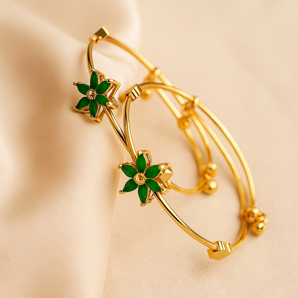Floral Elegance Adjustable Bangle Set