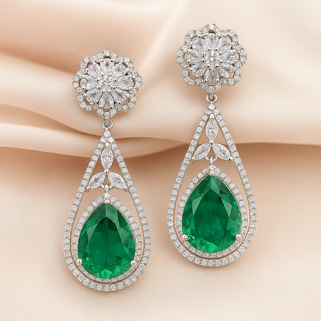 Emerald Oasis Dangle Earrings
