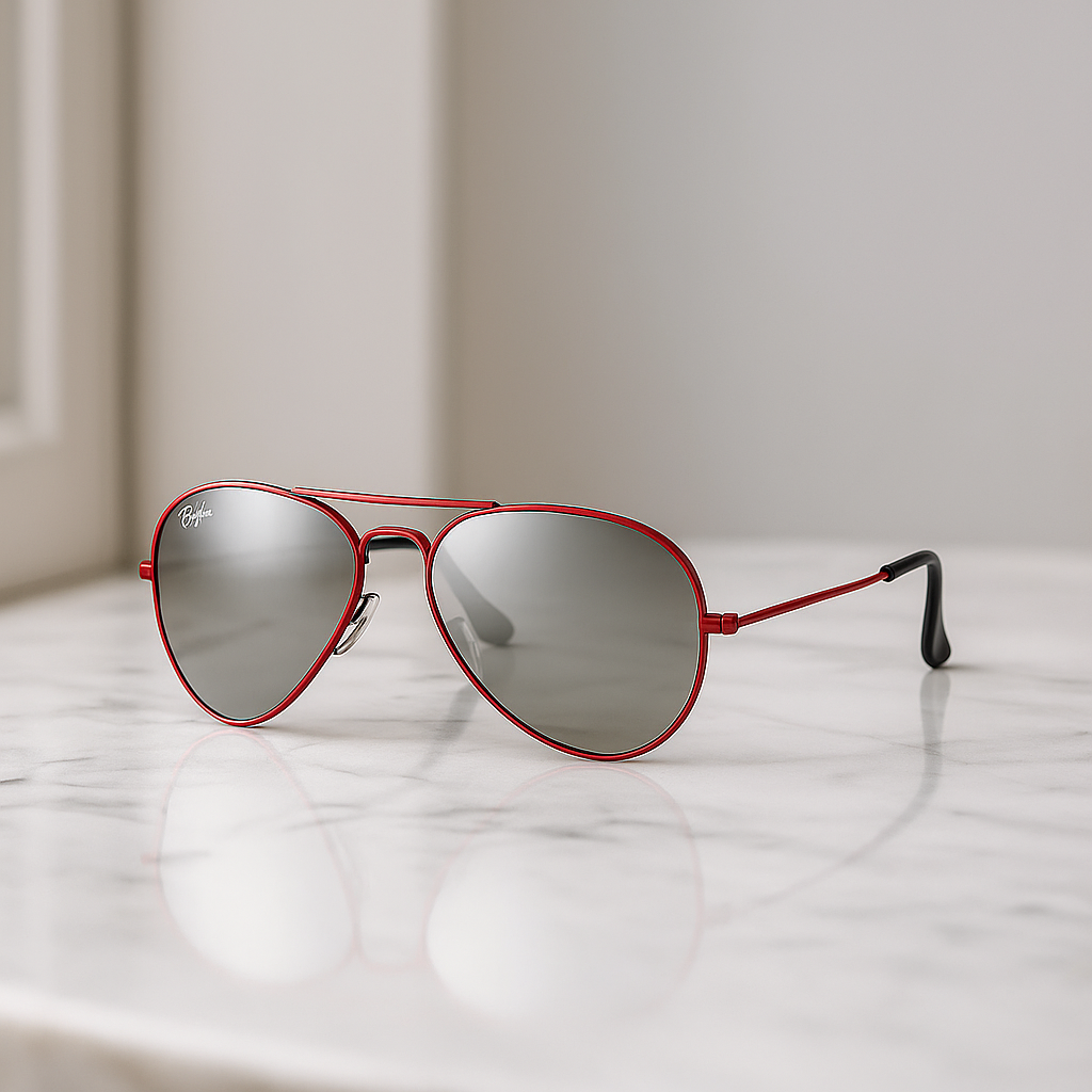 Crimson Sky Aviator Sunglasses