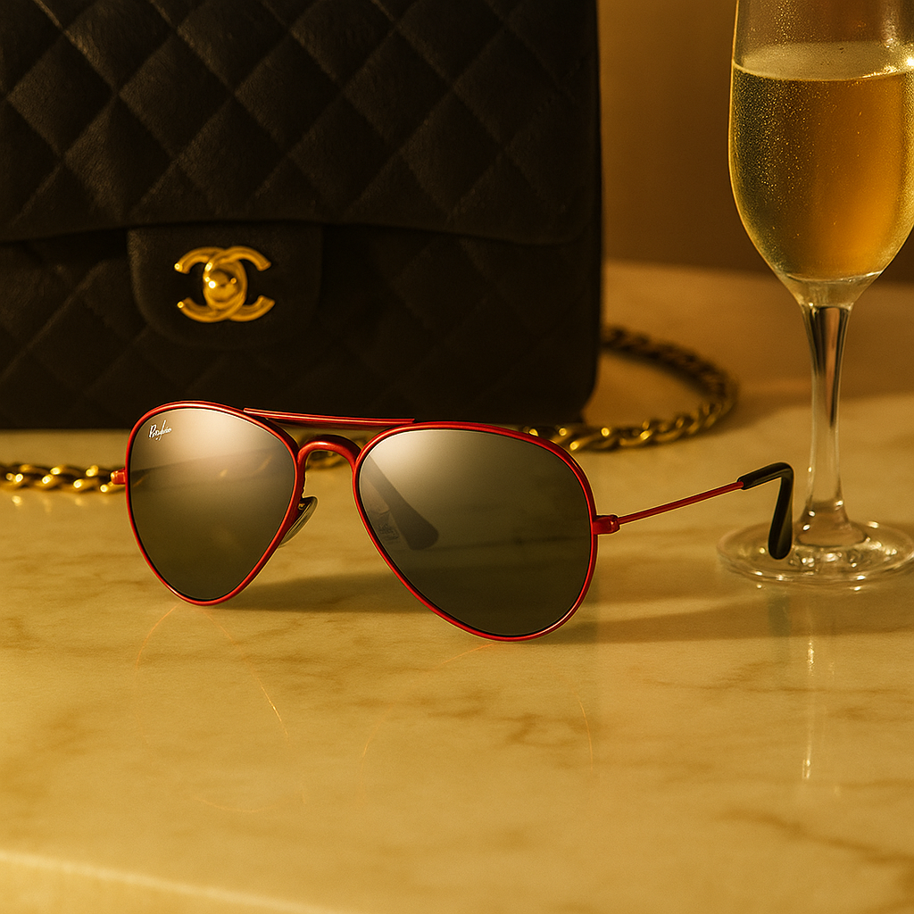 Crimson Sky Aviator Sunglasses
