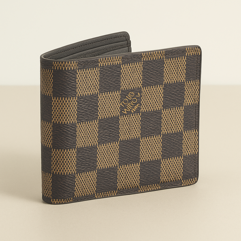 LV Damier Pattern Leather Wallet
