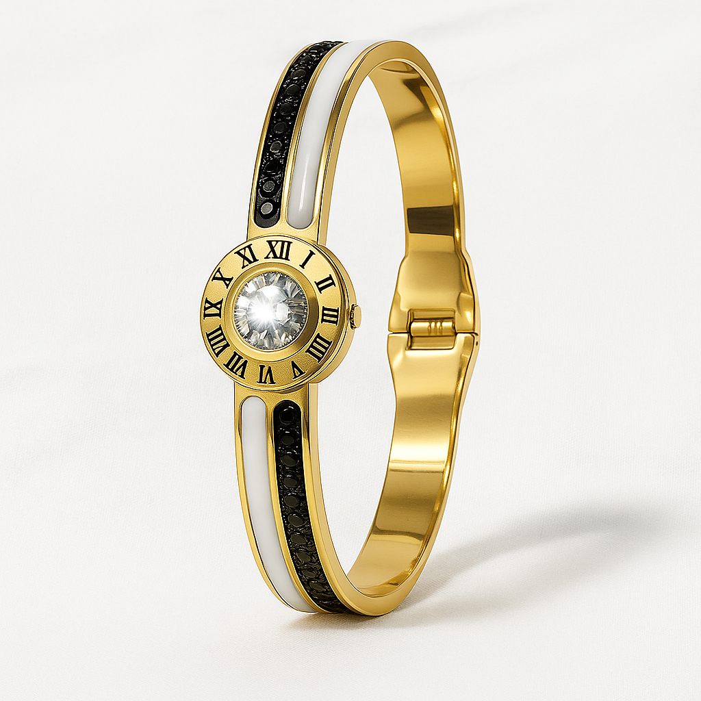 Elysian Timekeeper Gold & Onyx Bracelet