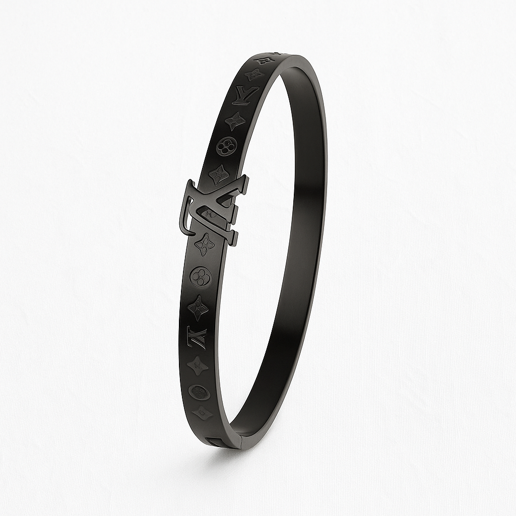 LV Midnight Monarch Black Steel Bangle