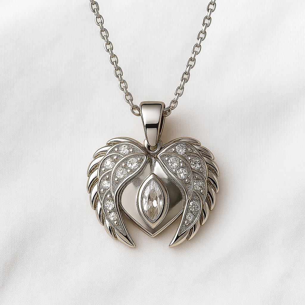 Celestial Heart Wing Pendant