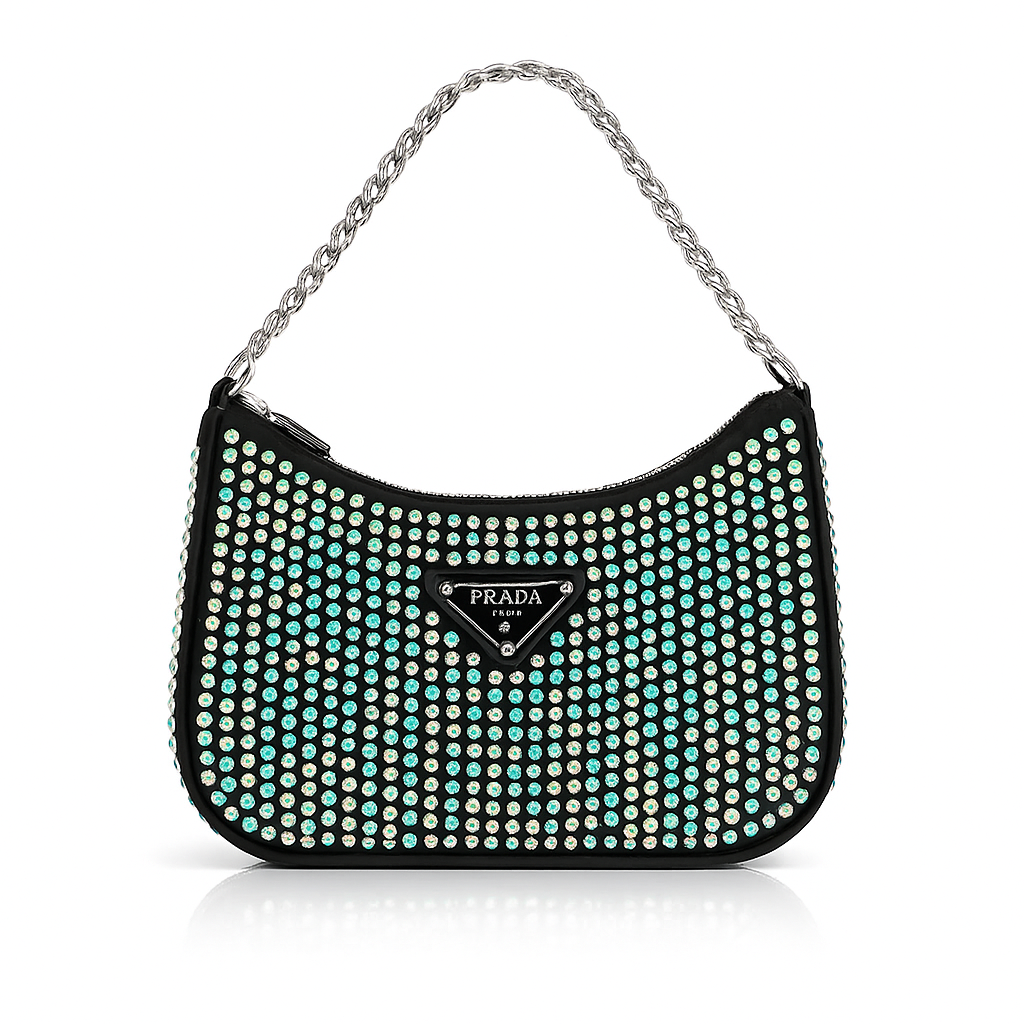 GlamAura Crystal Mini Shoulder Bag