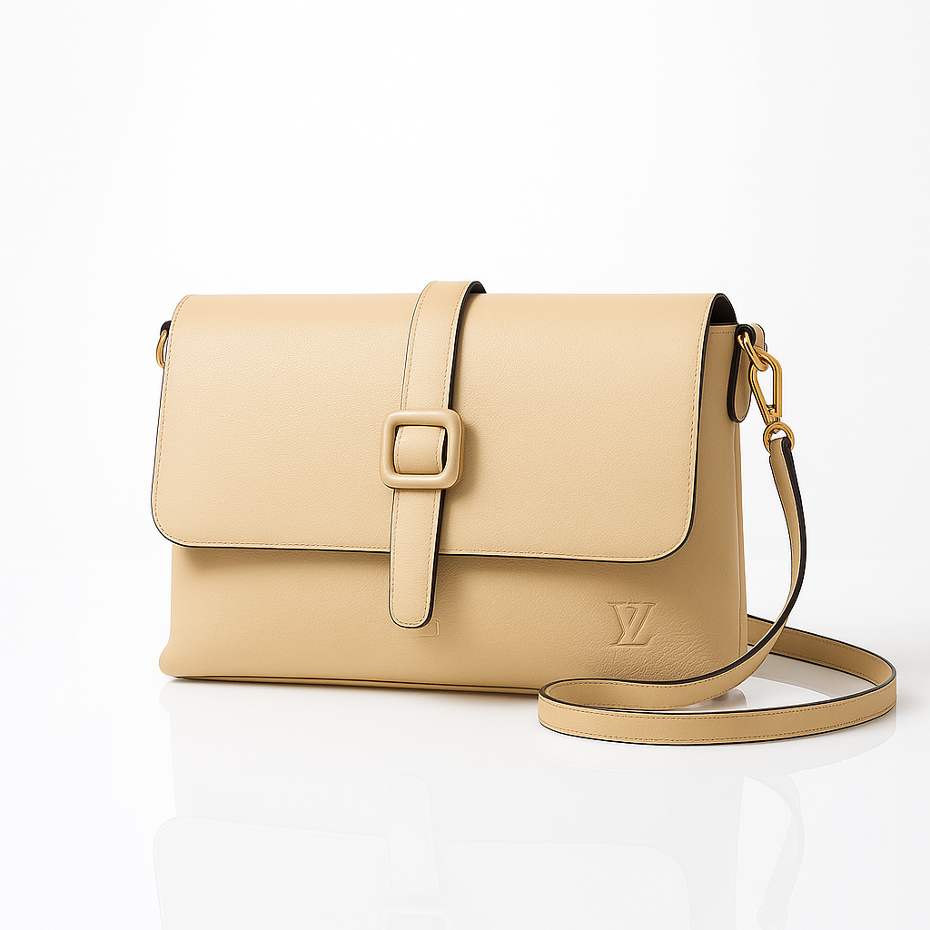 Urban Sleek Shoulder Bag - Cream