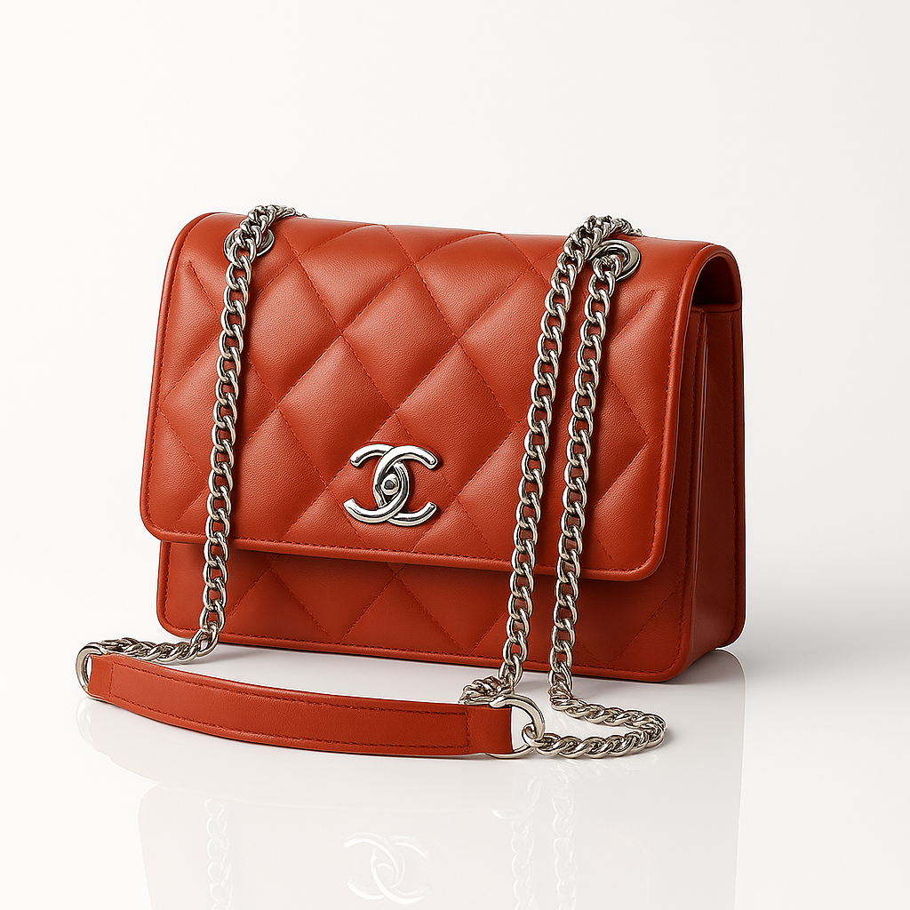 Luxe Quilted Charm Shoulder Bag - Red