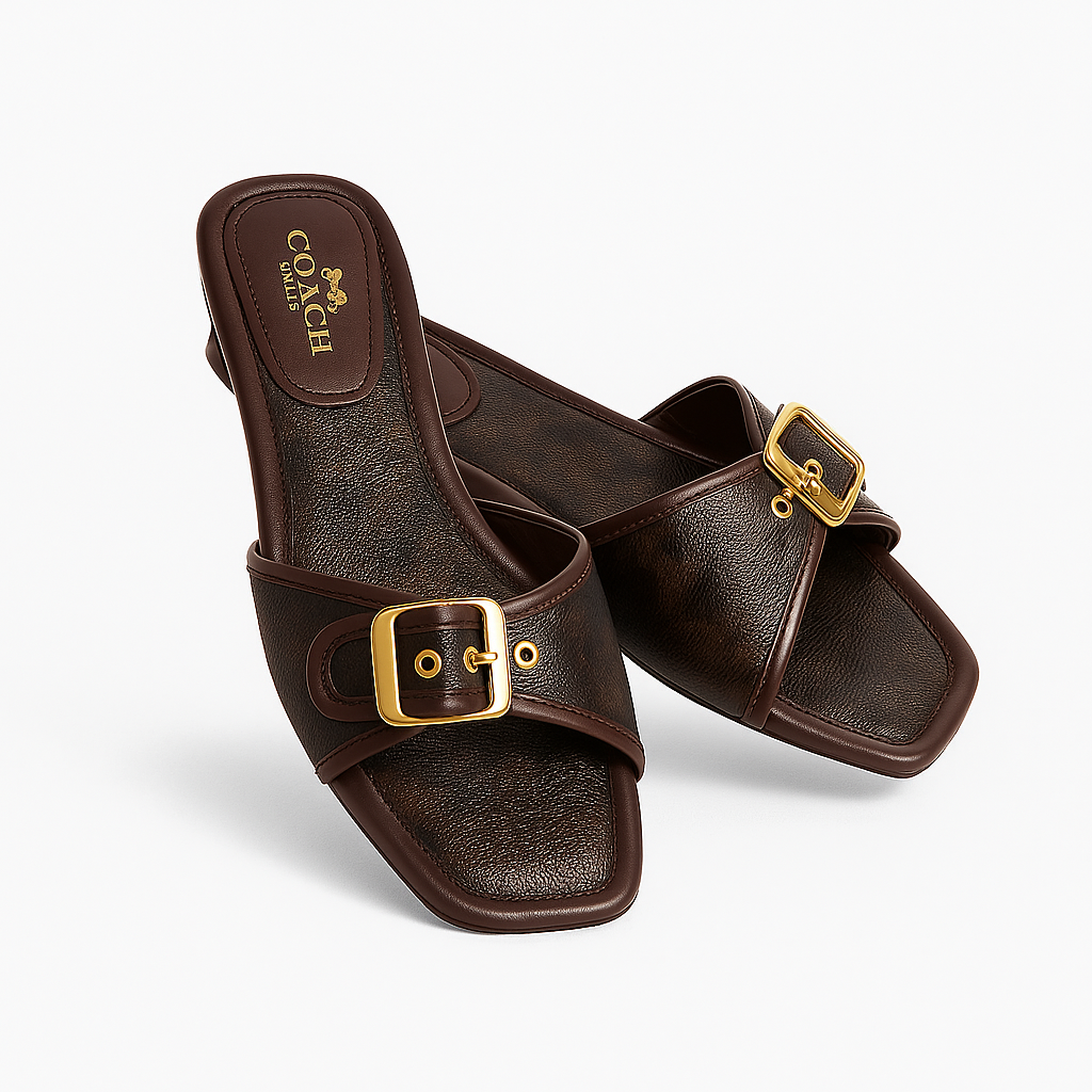 Coach Elegant Buckle Slippers