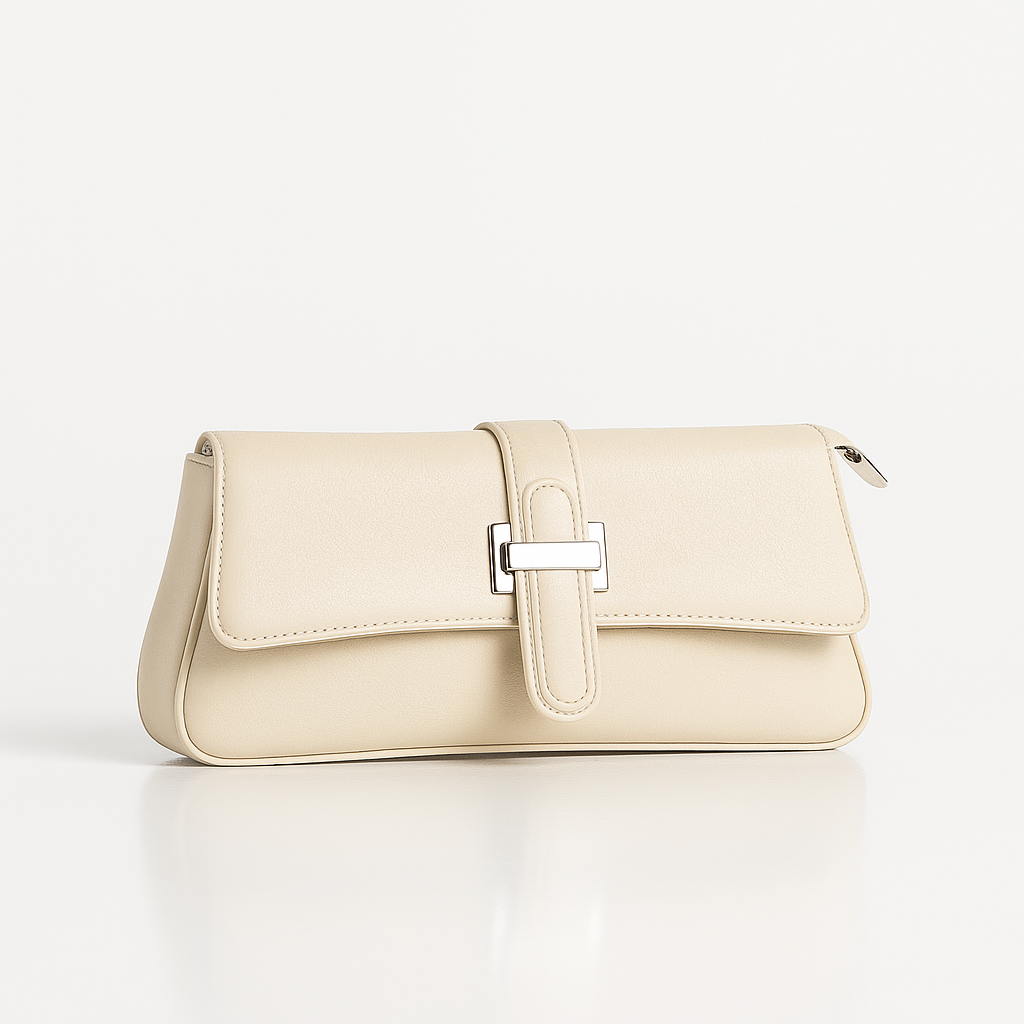 Velora Compact Luxe Clutch - Beige
