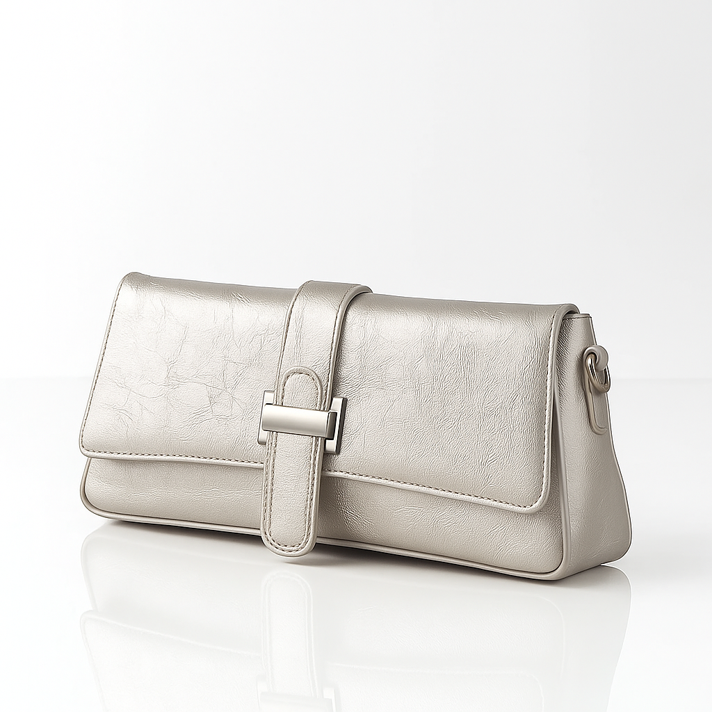 Velora Compact Luxe Clutch - Silver