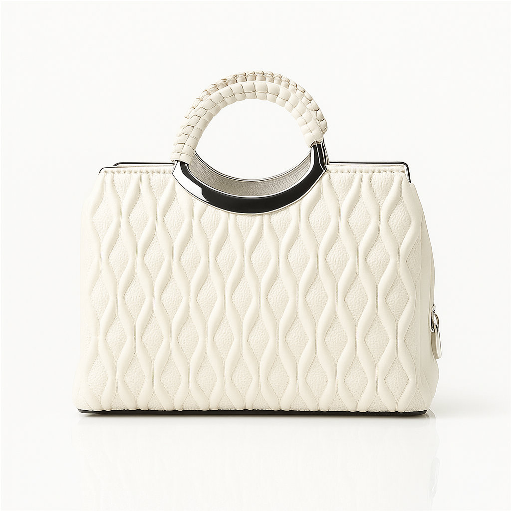 Velvet Wave Tote - White