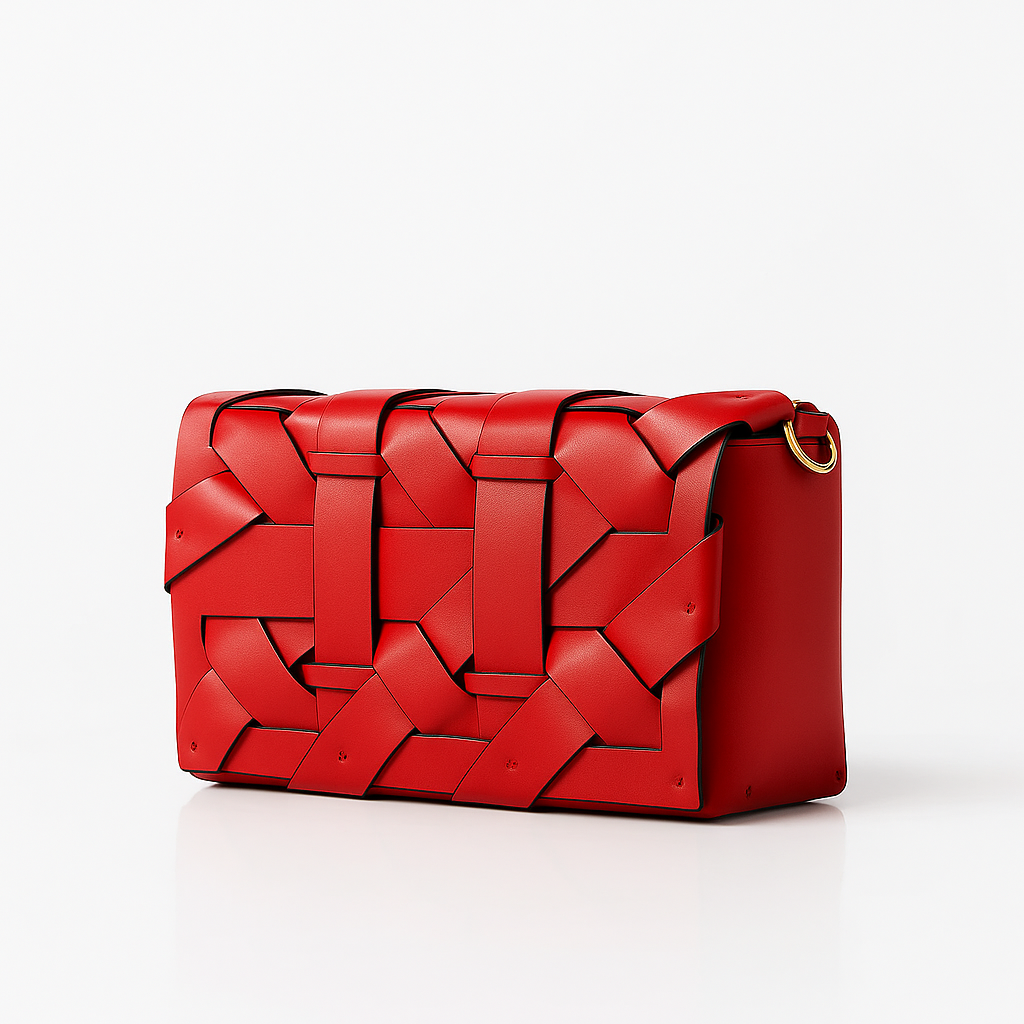 Woven Allure Clutch - Red