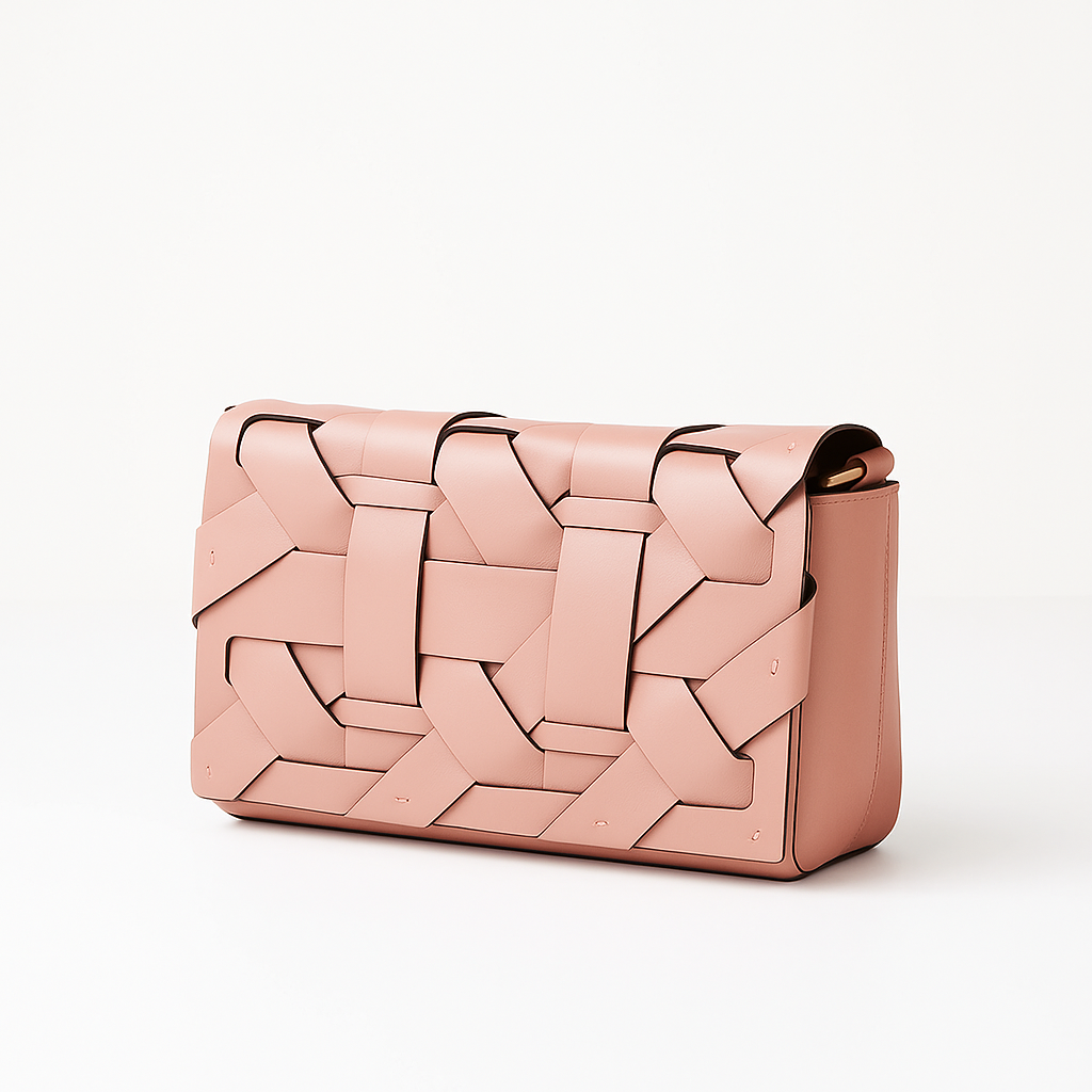 Woven Allure Clutch - Pink