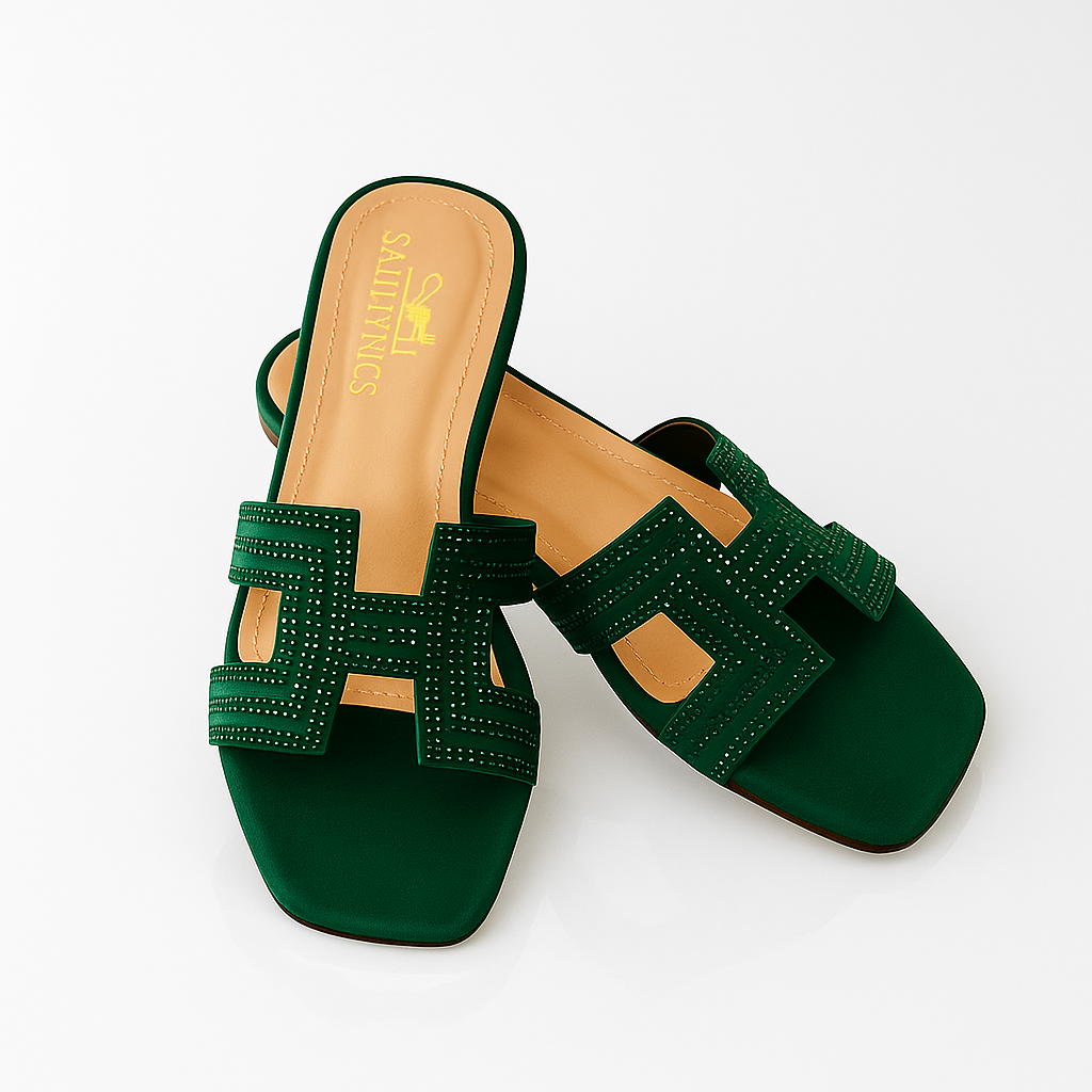 Hermes Rhinestone Glamour Slippers