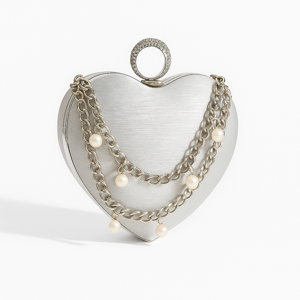 Lustrelle Pearl Heart Clutch
