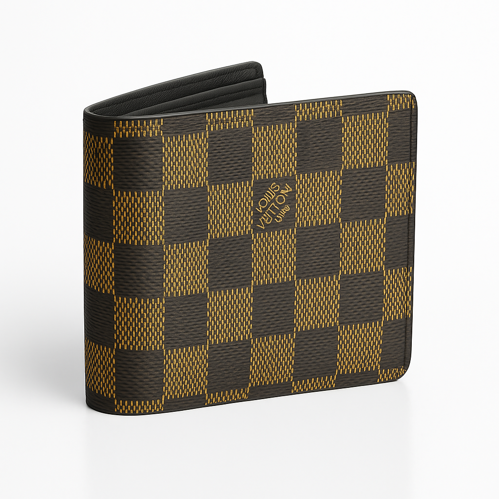 LV Damier Pattern Leather Wallet