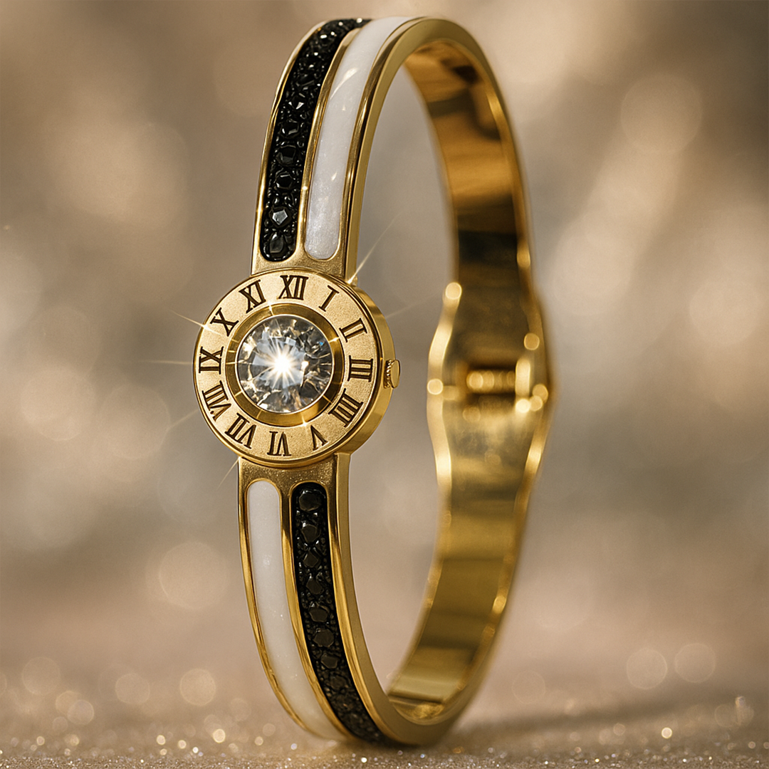 Elysian Timekeeper Gold & Onyx Bracelet