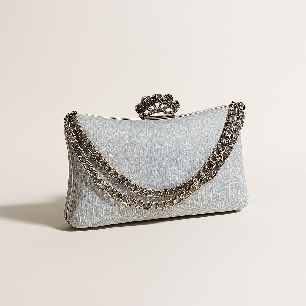 Frosted Elegance Crown Clutch