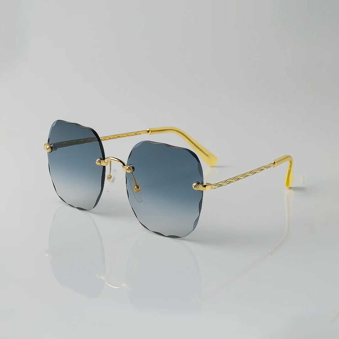 Luna Fleur Gradient Rimless Sunglasses