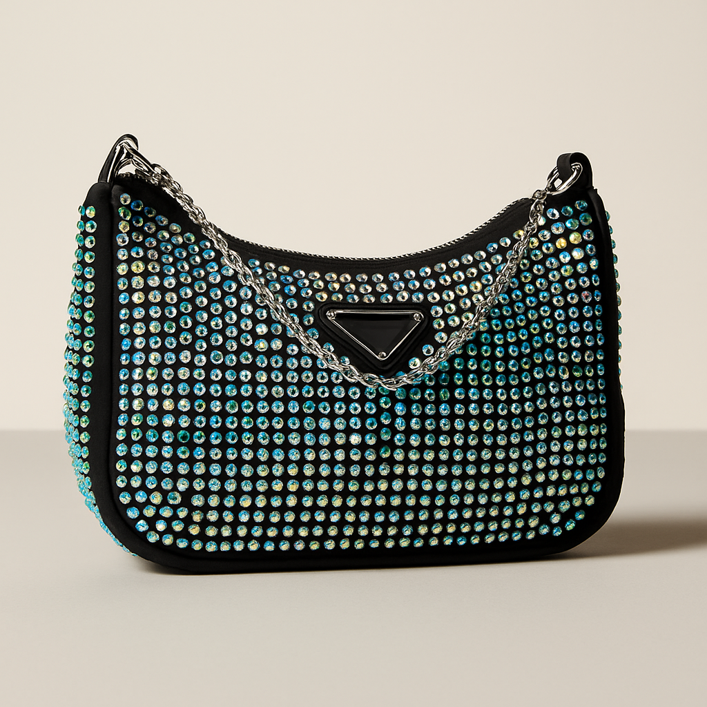GlamAura Crystal Mini Shoulder Bag