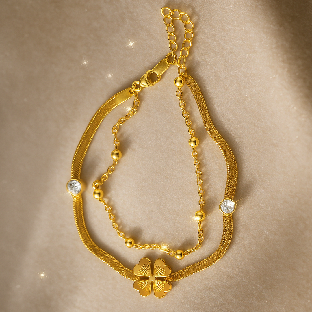 Golden Clover Elegance Bracelet
