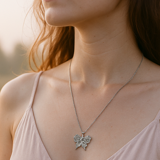Radiant Wings – Butterfly Pendant Necklace