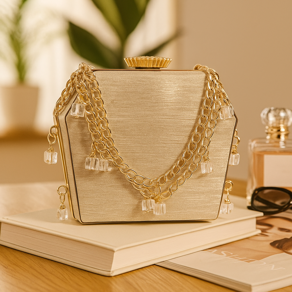 Golden Luxe Charm Clutch