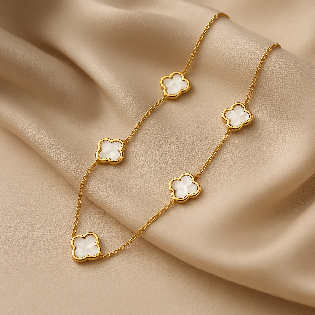 Ivory Bloom Clover Necklace