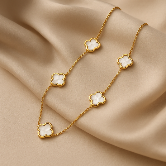 Ivory Bloom Clover Necklace