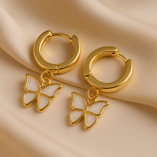 Golden Flutter Hoop Earrings