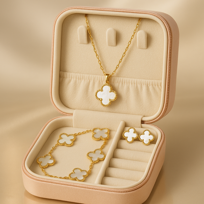 Luxe Fleur Gold Mother-of-Pearl Jewelry Set